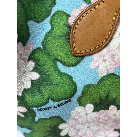 Dooney & Bourke Satchel Bag Shoulder Pink Blue Green Floral Hydrangea Print - Picture 13 of 14